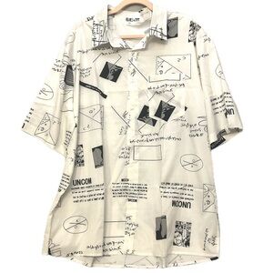 💙 Men’s Casual Graphic Button Down Shirt 26" Chest NWOT